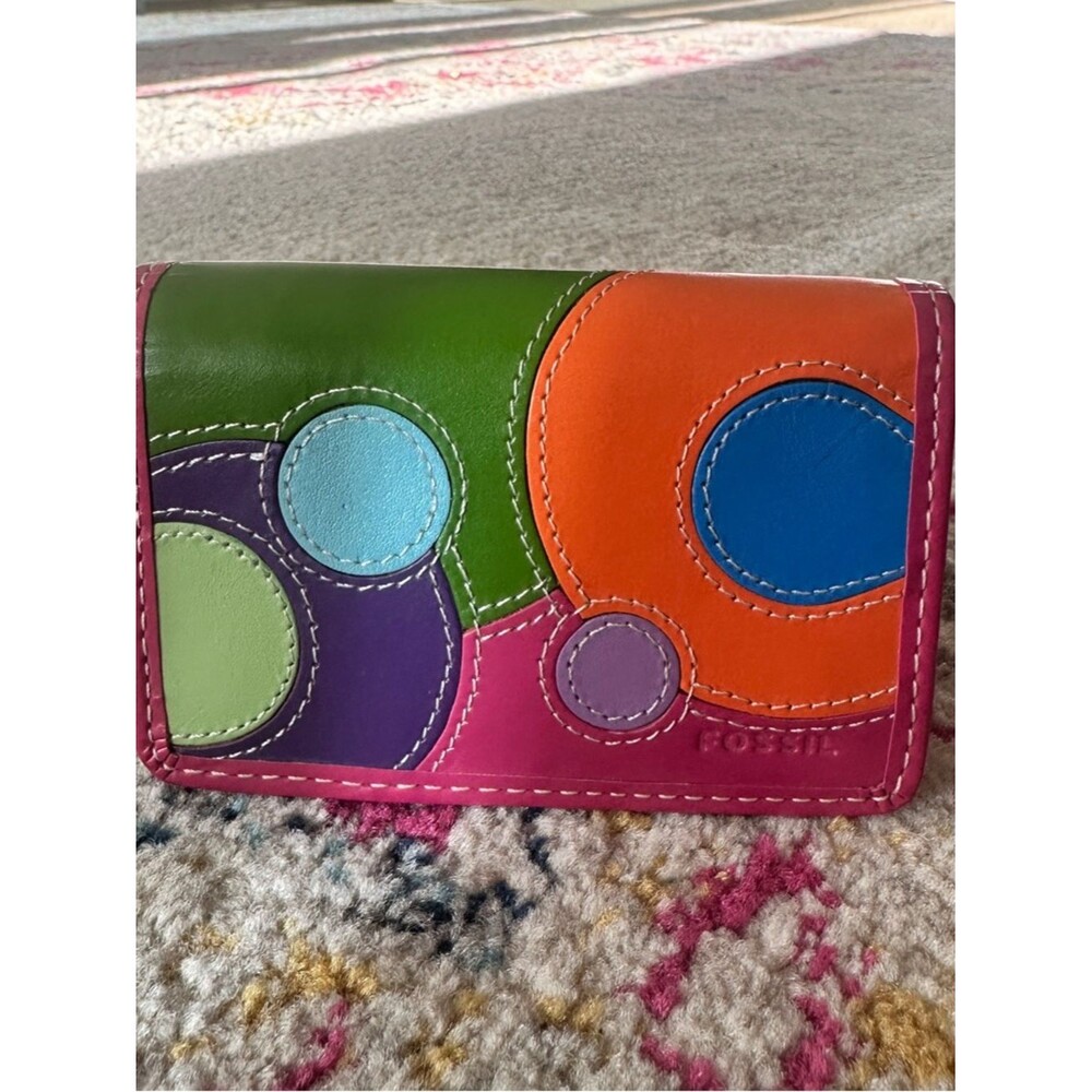 Fossil Multicolor Circle Appliqué Leather Wallet